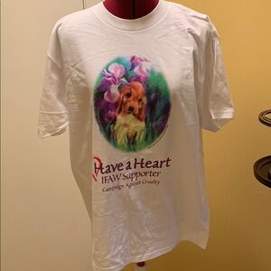 White IFAW Supporter T-Shirt with Claudia Endean Image